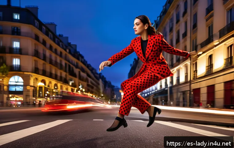 레이디버그와 다른 히어로 비교 - A dynamic, vibrant scene of Ladybug swinging through a modern European cityscape at dusk, her iconic...